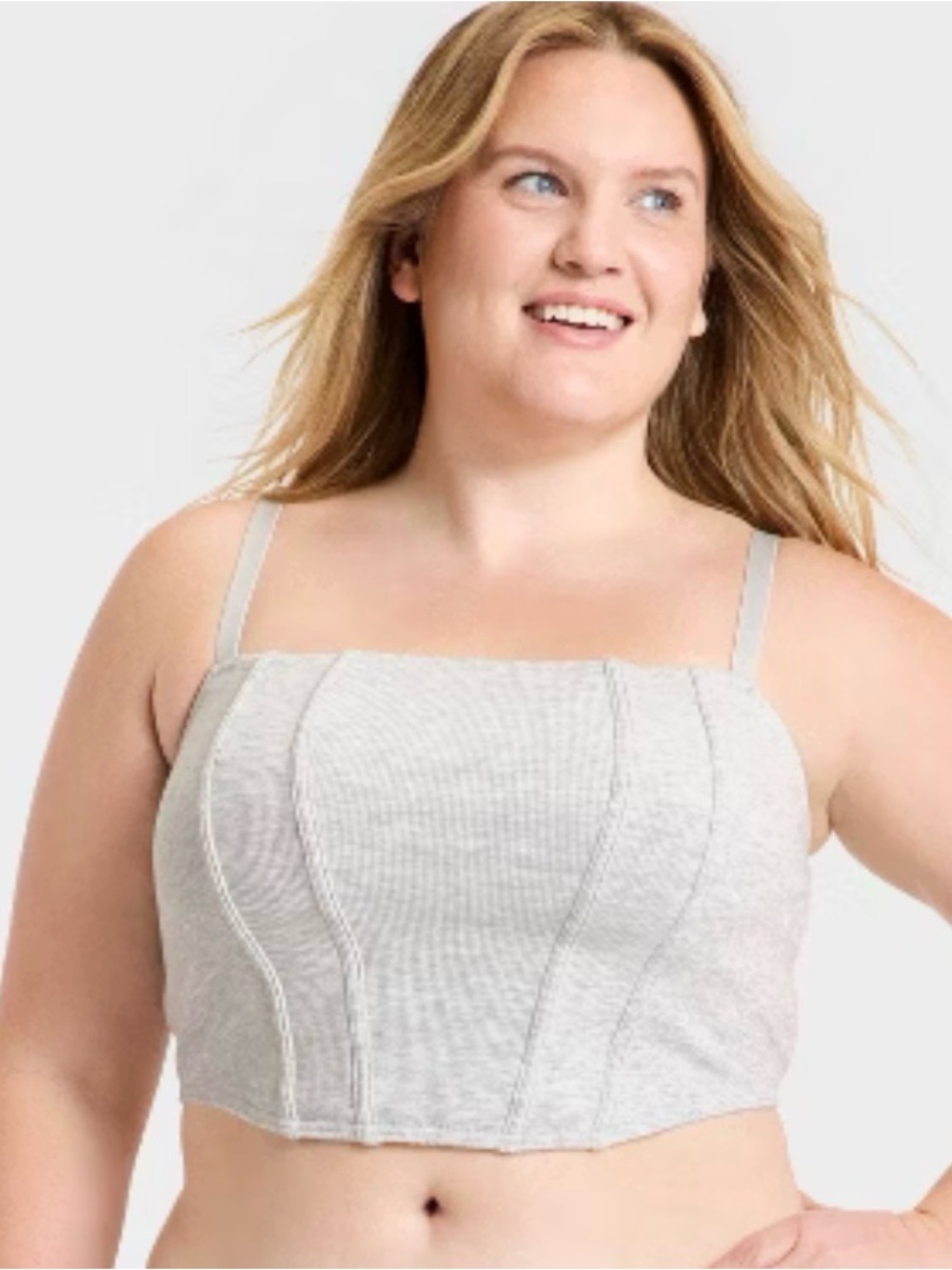 Colsei Ribbed Crop Cami Bra Top women 2X